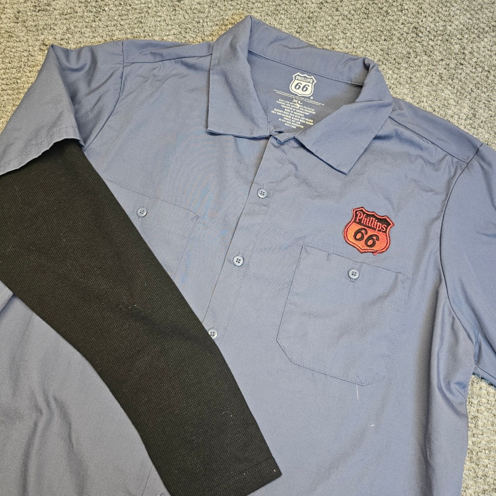 Phillips 66 Racing Every Friday Night Short Sleeve Work Shirt XL‎ Long John